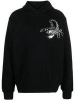 Philipp Plein hoodie en coton à appliqué Scorpion - Noir