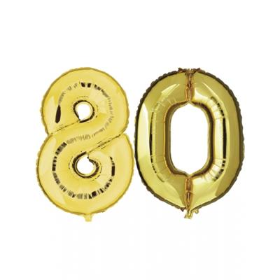 80 jaar verjaardag - Folie ballon cijfers - goud - 88 cm - versiering 80 jaar verjaardag - Folie ballon cijfers - goud - 88 cm - versiering