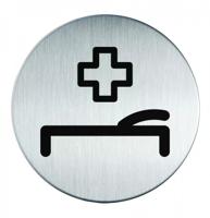 Novioproducts Pictogram zelfklevend rond EHBO-ruimte RVS