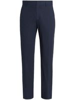 Zegna pantalon droit en coton stretch - Bleu - thumbnail