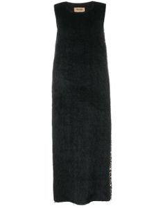 Uma Wang robe mi-longue à empiècements contrastants - Noir