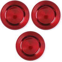 3x Kaarsenborden/plateaus rood 33 cm rond - thumbnail