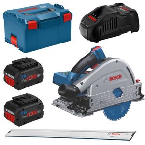 Bosch Blauw GKT 18V-52 GC Professional Accu-invalzaag BITURBO L-Boxx | 2x 5.5Ah accu's + geleiderail - 0615990M0A