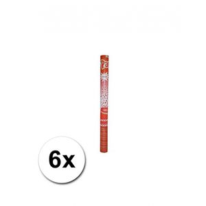 6 confetti shooters rood 60 cm