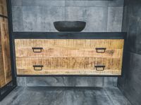 MD Interior Woodz badkamermeubel 120cm geen kraangat met natuurstenen kom - thumbnail