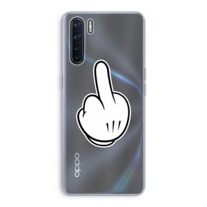 Middle finger black: Oppo A91 Transparant Hoesje