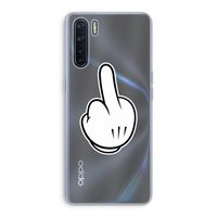 Middle finger black: Oppo A91 Transparant Hoesje
