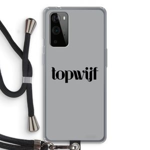 Topwijf Grijs Zwart: OnePlus 9 Pro Transparant Hoesje met koord
