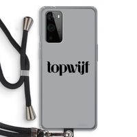 Topwijf Grijs Zwart: OnePlus 9 Pro Transparant Hoesje met koord