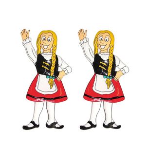 2x stuks wanddecoratie Oktoberfest bierfeest thema Heidi 60 cm