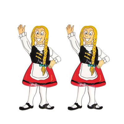 2x stuks wanddecoratie Oktoberfest bierfeest thema Heidi 60 cm