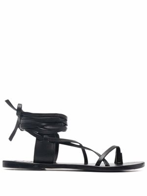 Manebi sandales St Tropez en cuir - Noir