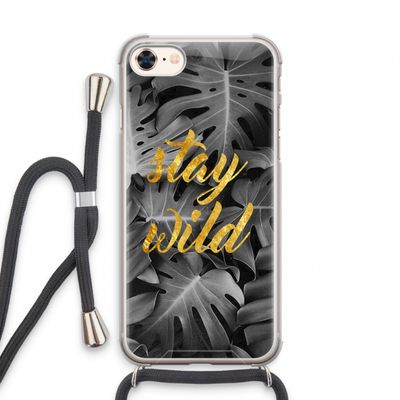 Stay wild: iPhone 8 Transparant Hoesje met koord