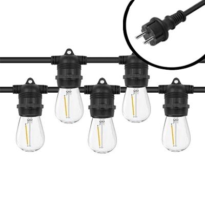 10m Arena LED Prikkabel - IP65 Lichtsnoer Buiten - koppelbaar - Vaste lampjes - inclusief 10x E27 lampen - Eco - Incl. Stekker