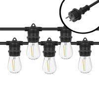 40m Arena LED Prikkabel - IP65 Lichtsnoer Buiten - koppelbaar - Vaste lampjes - inclusief 40x E27 lampen - Eco - Incl. Stekker