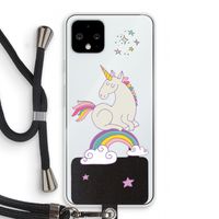 Regenboog eenhoorn: Pixel 4 Transparant Hoesje met koord