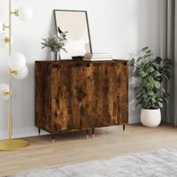 Dressoirs 2 st 40x35x70 cm bewerkt hout gerookt eikenkleurig - thumbnail
