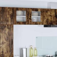 Keukenkast 2 pcs Gerookt eiken 40 x 31 x 40 cm Bewerkt hout