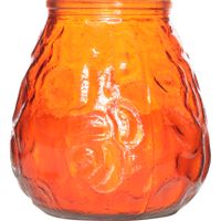 Oranje Lowboy buiten tafel sfeer kaarsen 10 cm 40 branduren in glas