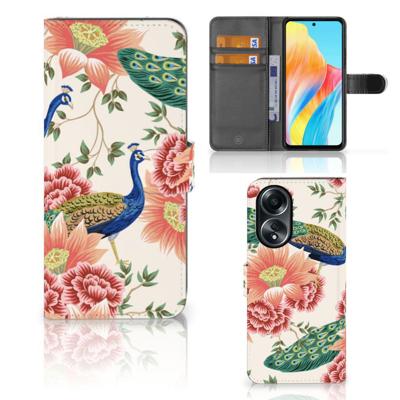 Telefoonhoesje | Met pasjeshouder | voor OPPO A58 4G Pink Peacock