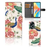 Telefoonhoesje | Met pasjeshouder | voor OPPO A58 4G Pink Peacock