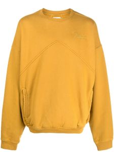 RHUDE sweat à logo brodé - Jaune