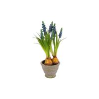 Kunstbloem in pot Muscari wit H28cm