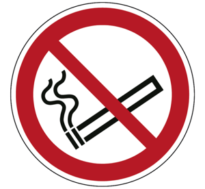 Roken verboden volgens de veiligheidsnorm ISO 7010. - Ø 150 mm - Kunststof bord