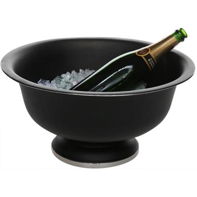 IJsemmer - zwart - op voet - metaal - 41 cm - H21 cm - champagne emmer - luxe