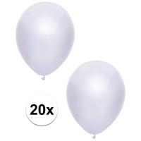 Feest ballonnen - metallic wit - 20x stuks - 30 cm - verjaardag versiering