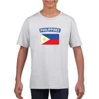 T-shirt met Filipijnse vlag wit kinderen - thumbnail