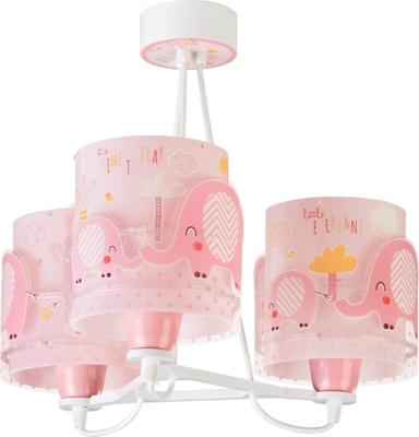 Dalber Kinderkamer hanglampLittle Elephant 3-lichts roze - 61337S