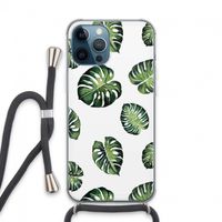 Tropische bladeren: iPhone 13 Pro Max Transparant Hoesje met koord