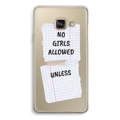No Girls Allowed Unless: Samsung A3 (2017) Transparant Hoesje