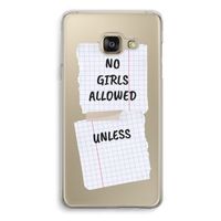 No Girls Allowed Unless: Samsung A3 (2017) Transparant Hoesje