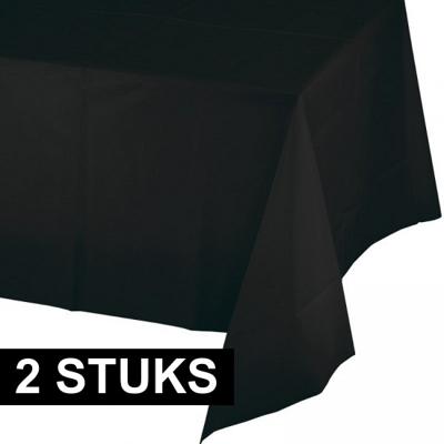 Party/verjaardag Tafelkleed - 2x - zwart - 274 x 137 cm - tafellaken van papier