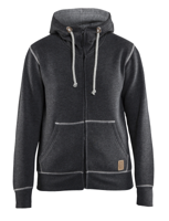 Blåkläder Dames hooded sweatvest 33731157 | Zwart Mêlee | Maat XS - 7330509483398