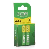 Oplaadbare Batterijen EDM 38722 eco-series aaa - hr03 950ma 950 mAh 1,2 V AAA R03 Oplaadbare Batterijen (2 Stuks)