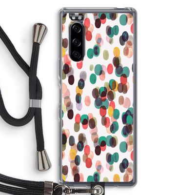 Tropical Dots: Sony Xperia 5 Transparant Hoesje met koord