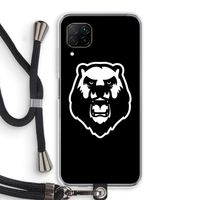Angry Bear (black): Huawei P40 Lite Transparant Hoesje met koord