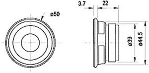 Visaton FRWS 5 - 4 Ohm 2 inch 5 cm Breedband-luidspreker 4 W 4 Ω Zwart