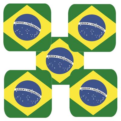 Bierviltjes Brazilie - 30x stuks - vierkant - landenthema - 9 x 9 cm - onderzetter