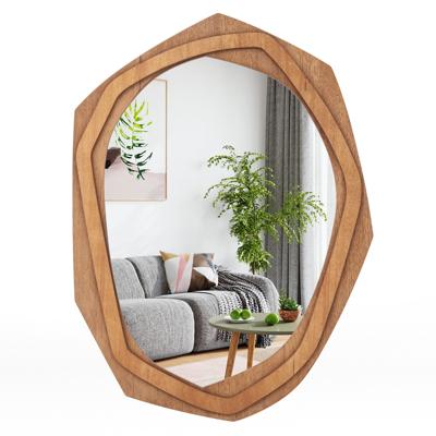Decoratieve Spiegel met Onregelmatige Lijst Grote Waterdichte Wandspiegel van 89,5 x 66 cm met Uitzetschroef Inkomhal Badkamer Woonkamer