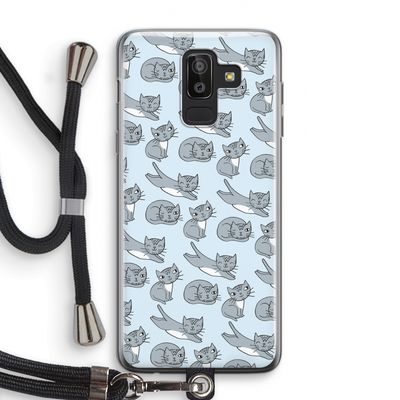 Poezen: Samsung Galaxy J8 (2018) Transparant Hoesje met koord