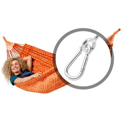 Eenpersoons hangmat met bevestiging - 300x140cm - Rood - 120kg draagkracht- 100% katoen - binnen & buiten