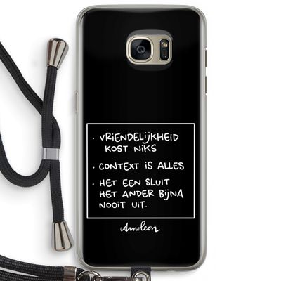 Mijn Motto's: Samsung Galaxy S7 Edge Transparant Hoesje met koord