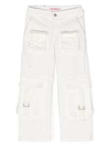 Miss Blumarine pantalon droit à poches cargo - Blanc