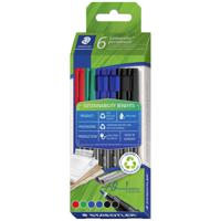 Staedtler Foliestift Lumocolor® permanent pen 318 318 C6-1 Rood, Blauw, Groen, Zwart - thumbnail