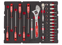 Milwaukee Accessoires 1/4" Ratel, Dop, Schroevendraaier en Moersleutel Set PACKOUT Foam Inlay 35-delig - 4932480717