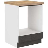 Onderkast voor inbouwoven met werkblad - Mat grijs - L 60 x D 51,6 x H 85 cm - LASSEN